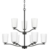 Progress Lighting Adley 9-Light Matte Black Transitional Chandelier