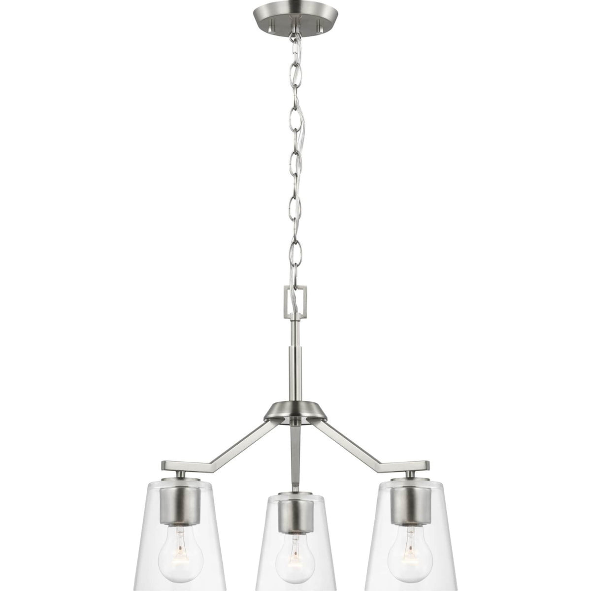 Progress Lighting Vertex 3-Light Brushed Nickel Modern/Contemporary Chandelier