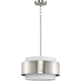 Progress Lighting Silva 3-Light Brushed Nickel Modern/Contemporary Drum Medium Hanging Pendant Light
