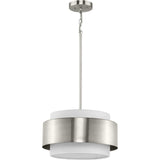 Progress Lighting Silva 3-Light Brushed Nickel Modern/Contemporary Drum Medium Hanging Pendant Light