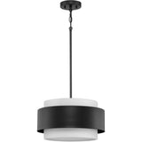 Progress Lighting Silva 3-Light Matte Black Modern/Contemporary Drum Medium Hanging Pendant Light