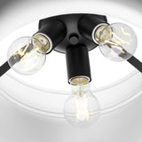 Progress Lighting Silva 3-Light Matte Black Modern/Contemporary Drum Medium Hanging Pendant Light
