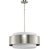 Progress Lighting Silva 3-Light Brushed Nickel Modern/Contemporary Drum Medium Hanging Pendant Light