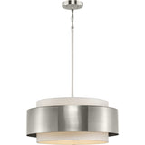 Progress Lighting Silva 3-Light Brushed Nickel Modern/Contemporary Drum Medium Hanging Pendant Light