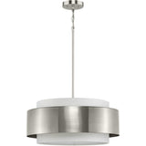 Progress Lighting Silva 3-Light Brushed Nickel Modern/Contemporary Drum Medium Hanging Pendant Light