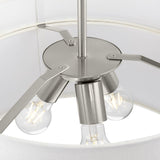 Progress Lighting Silva 3-Light Brushed Nickel Modern/Contemporary Drum Medium Hanging Pendant Light