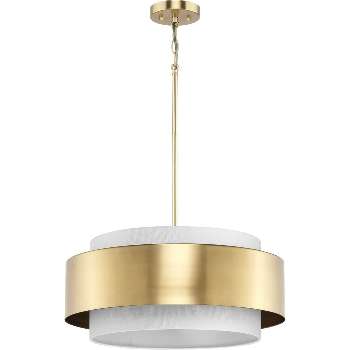 Progress Lighting Silva 3-Light Brushed Bronze Modern/Contemporary Drum Medium Hanging Pendant Light