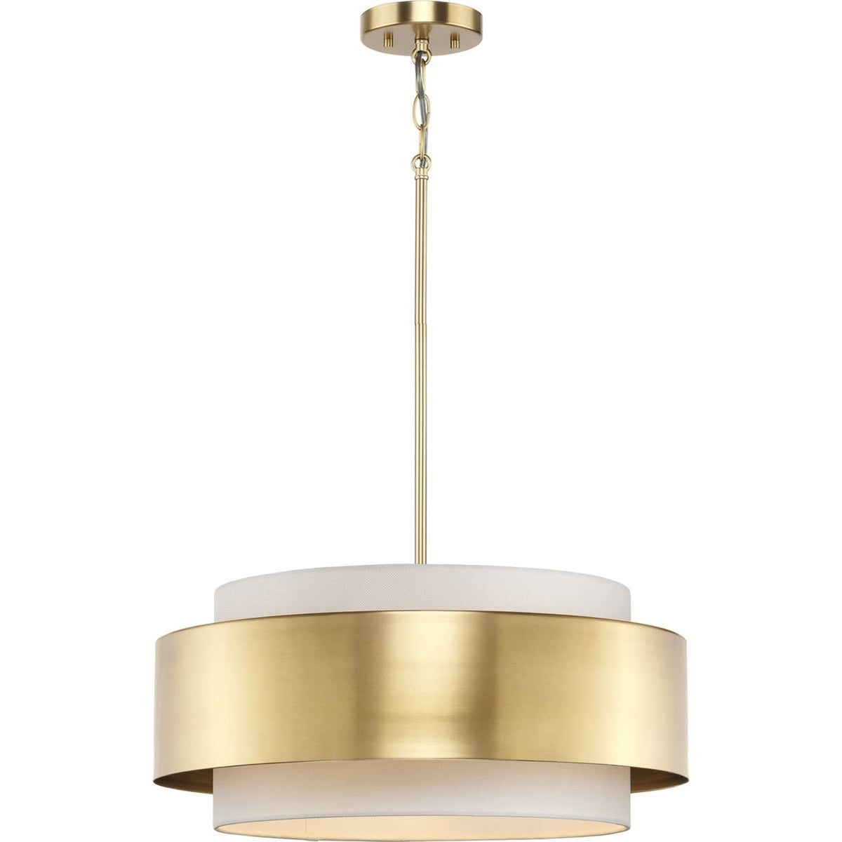 Progress Lighting Silva 3-Light Brushed Bronze Modern/Contemporary Drum Medium Hanging Pendant Light