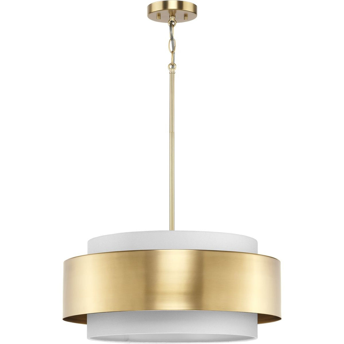 Progress Lighting Silva 3-Light Brushed Bronze Modern/Contemporary Drum Medium Hanging Pendant Light