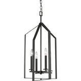 Progress Lighting Vertex 4-Light Matte Black Modern/Contemporary Drum Medium Hanging Pendant Light