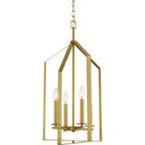 Progress Lighting Vertex 4-Light Brushed Gold Modern/Contemporary Geometric Medium Hanging Pendant Light