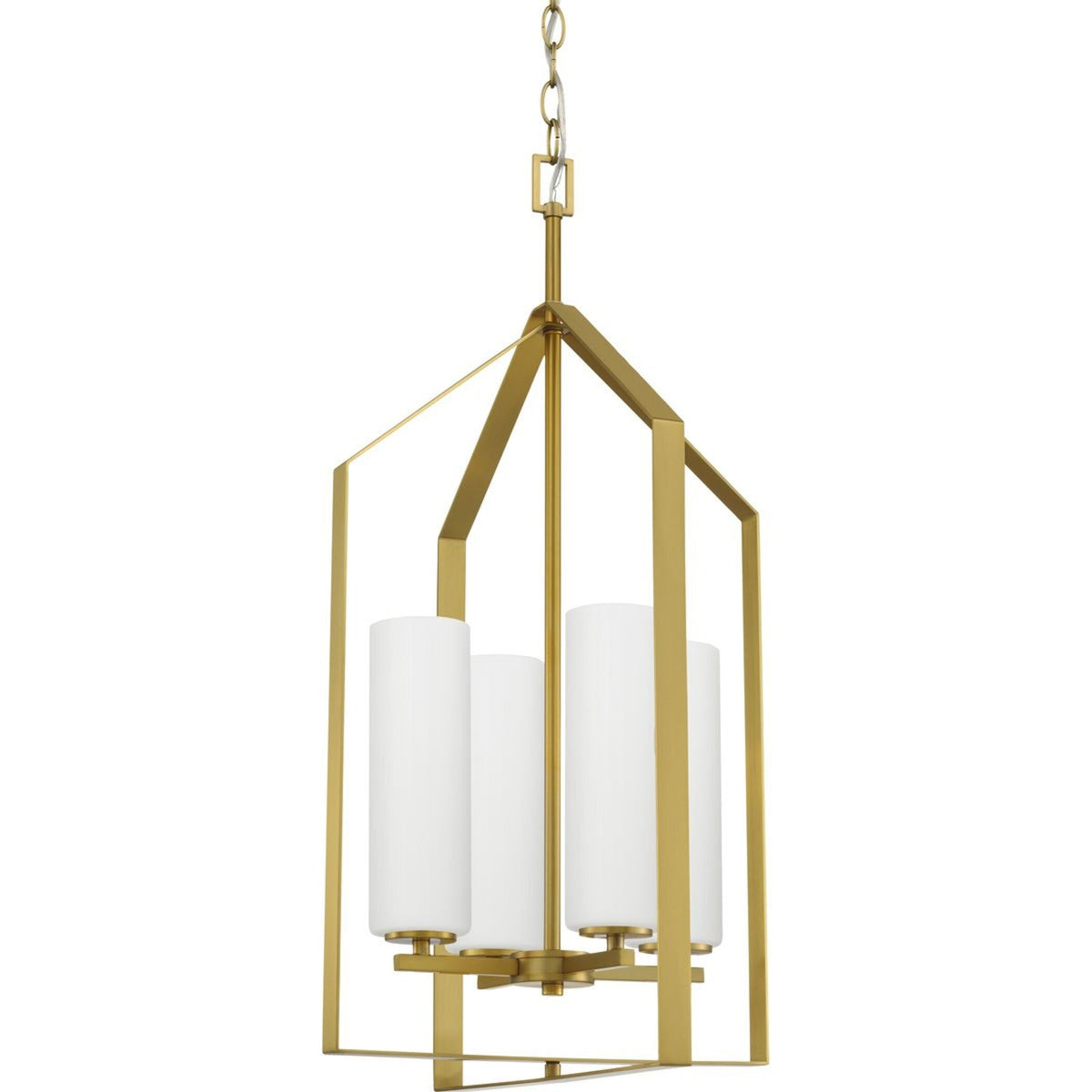 Progress Lighting Vertex 4-Light Brushed Gold Modern/Contemporary Geometric Medium Hanging Pendant Light