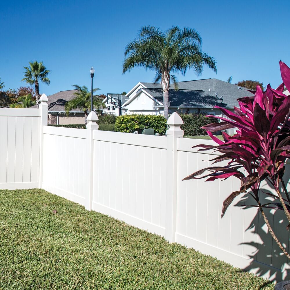 Freedom 5-in W x 5-in L White Vinyl Fence Post Cap- Fits Common Post Measurement: 5-in x 5-in