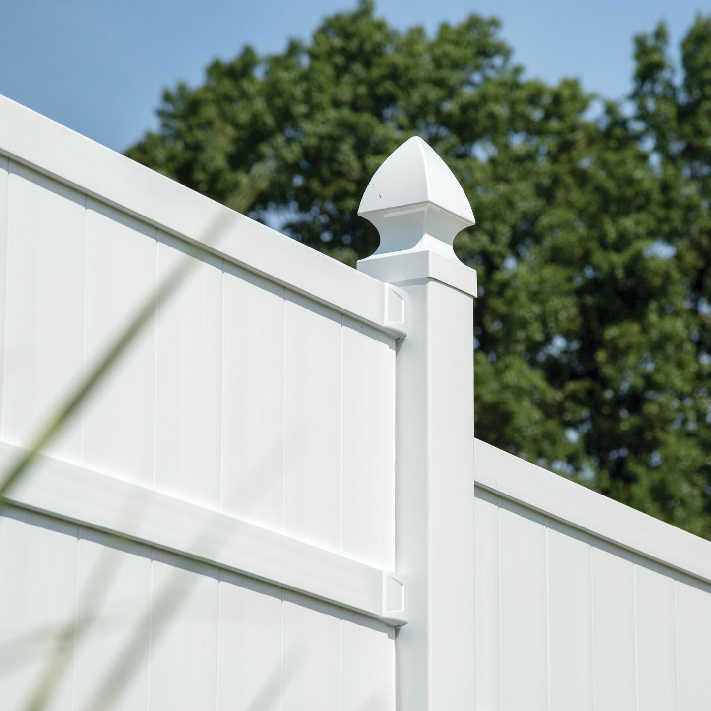 Freedom 5-in W x 5-in L White Vinyl Fence Post Cap- Fits Common Post Measurement: 5-in x 5-in