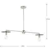 Progress Lighting Trimble 2-Light Brushed Nickel Industrial Chandelier
