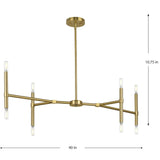 Progress Lighting Arya 8-Light Brushed Gold Modern/Contemporary Chandelier