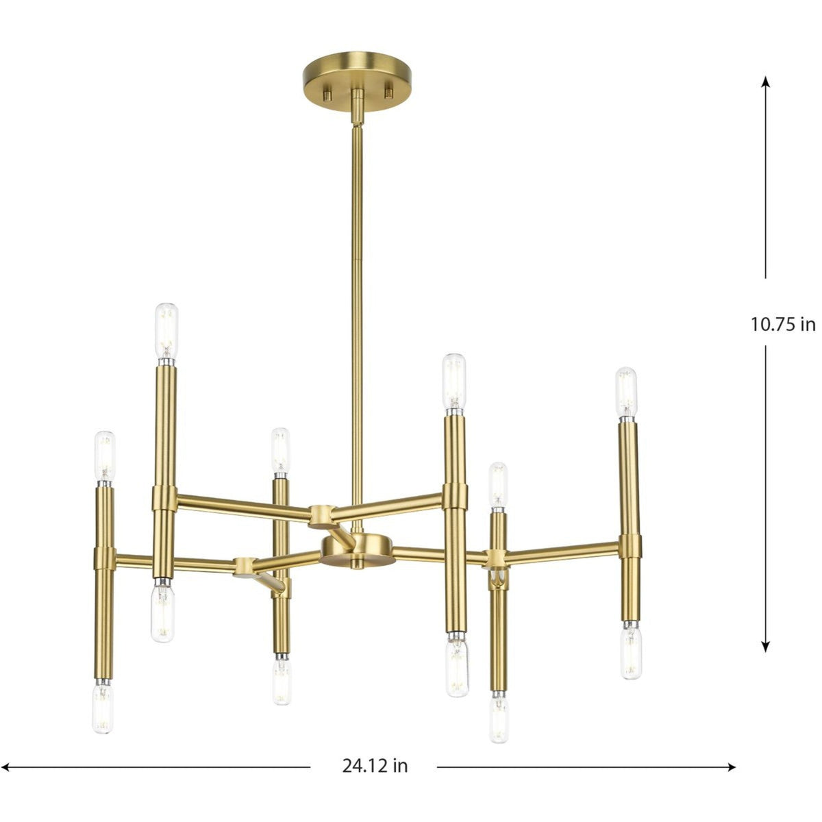 Progress Lighting Arya 12-Light Brushed Gold Modern/Contemporary Chandelier