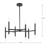 Progress Lighting Arya 12-Light Matte Black Modern/Contemporary Chandelier