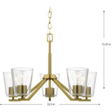 Progress Lighting Vertex 5-Light Brushed Gold Modern/Contemporary Chandelier