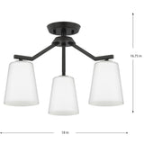 Progress Lighting Vertex 3-Light Matte Black Modern/Contemporary Etched Glass Cone Medium Hanging Pendant Light
