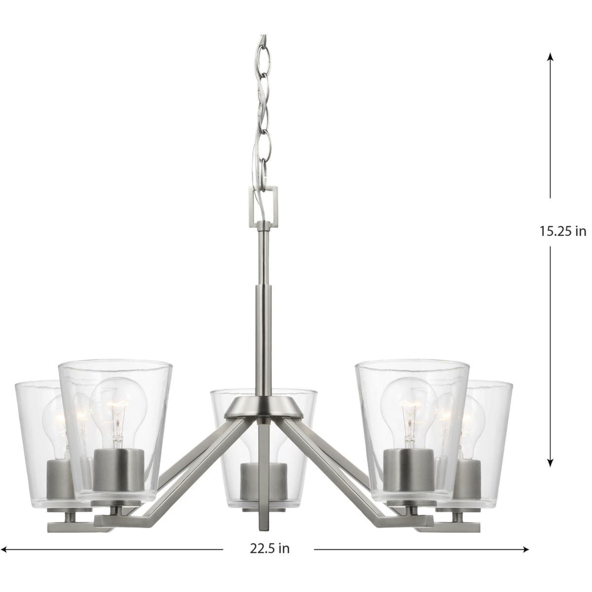 Progress Lighting Vertex 5-Light Brushed Nickel Modern/Contemporary Chandelier