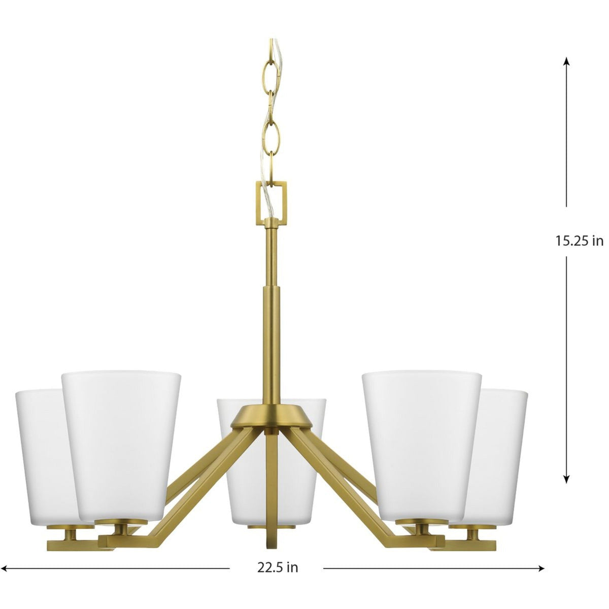 Progress Lighting Vertex 5-Light Brushed Gold Modern/Contemporary Chandelier