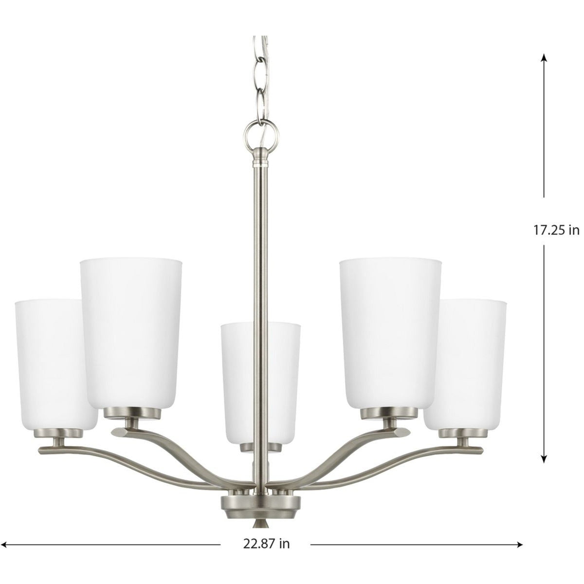 Progress Lighting Adley 5-Light Brushed Nickel Transitional Chandelier
