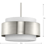 Progress Lighting Silva 3-Light Brushed Nickel Modern/Contemporary Drum Medium Hanging Pendant Light