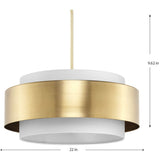 Progress Lighting Silva 3-Light Brushed Bronze Modern/Contemporary Drum Medium Hanging Pendant Light