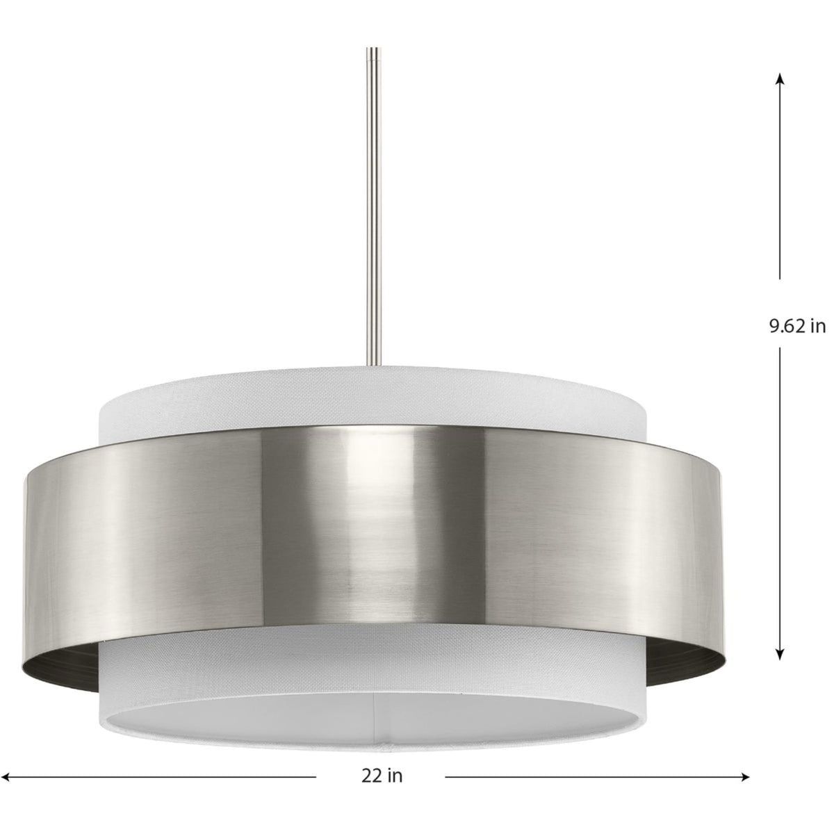 Progress Lighting Silva 3-Light Brushed Nickel Modern/Contemporary Drum Medium Hanging Pendant Light