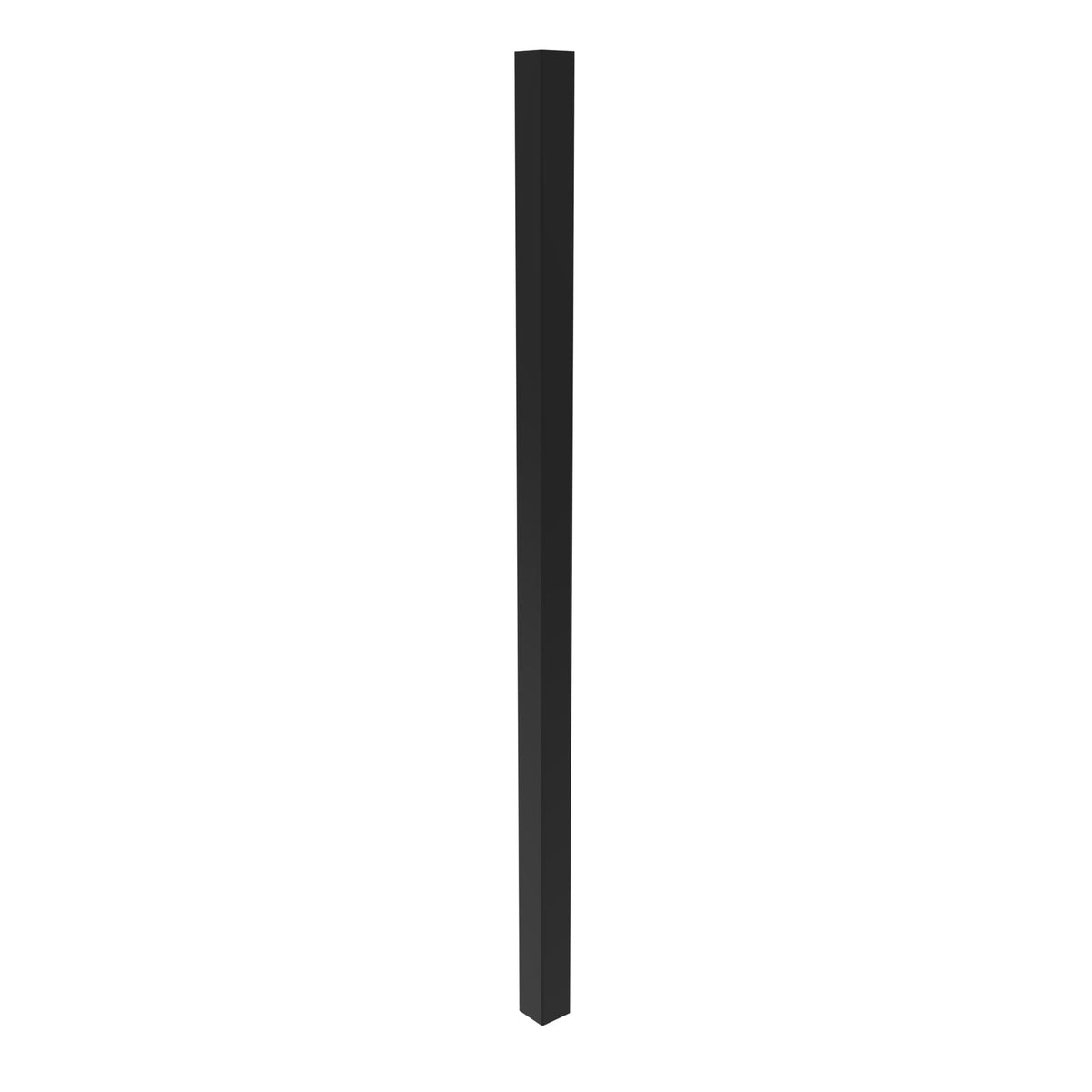 Fortress Building Products 9-ft H x 3-in W Gloss Black Steel Spaced Picket Flat-top Privacy Fence Post
