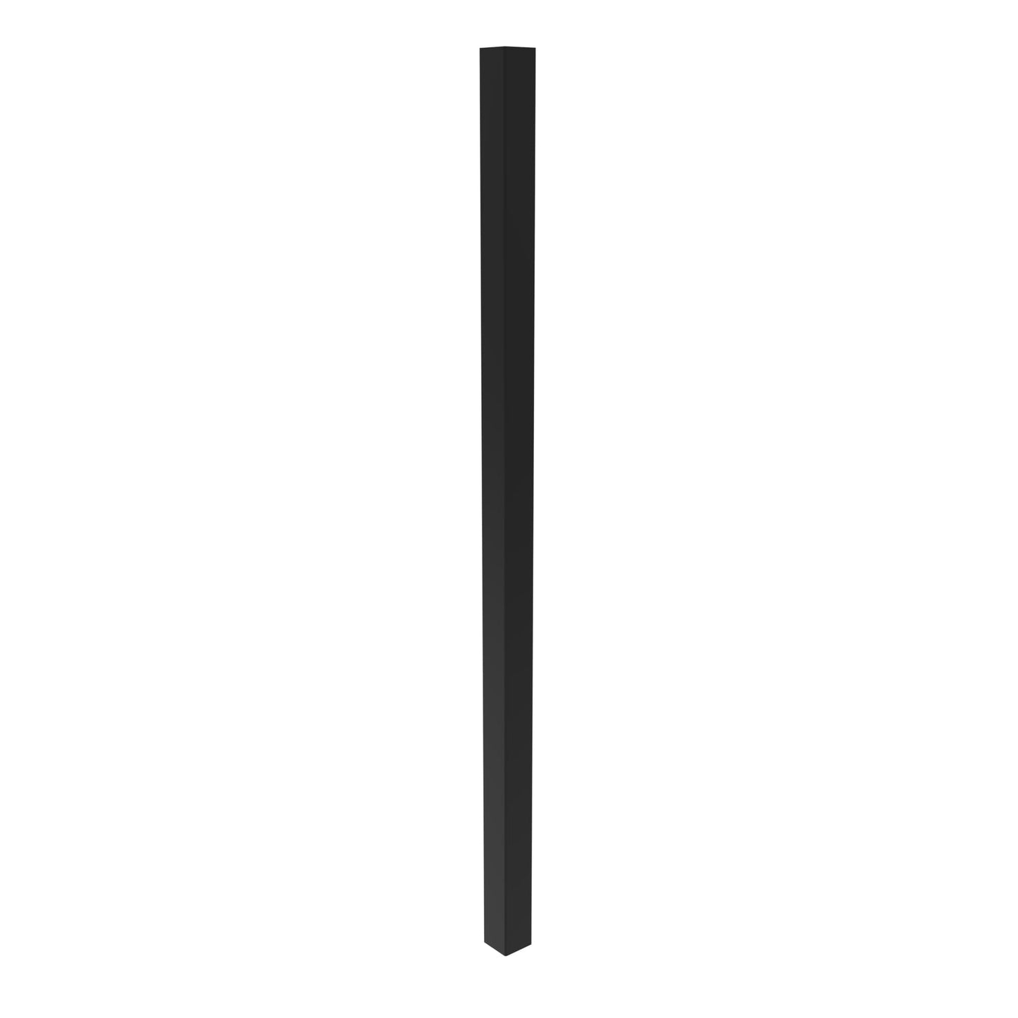 Fortress Building Products 9-ft H x 3-in W Gloss Black Steel Spaced Picket Flat-top Privacy Fence Post