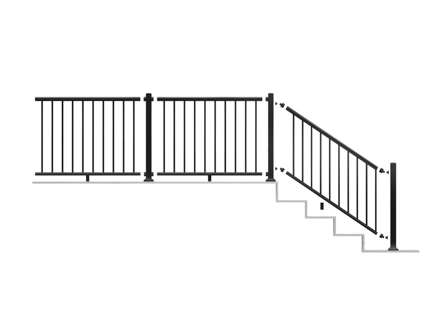 Fiberon 2-in Black Aluminum Rail Bracket