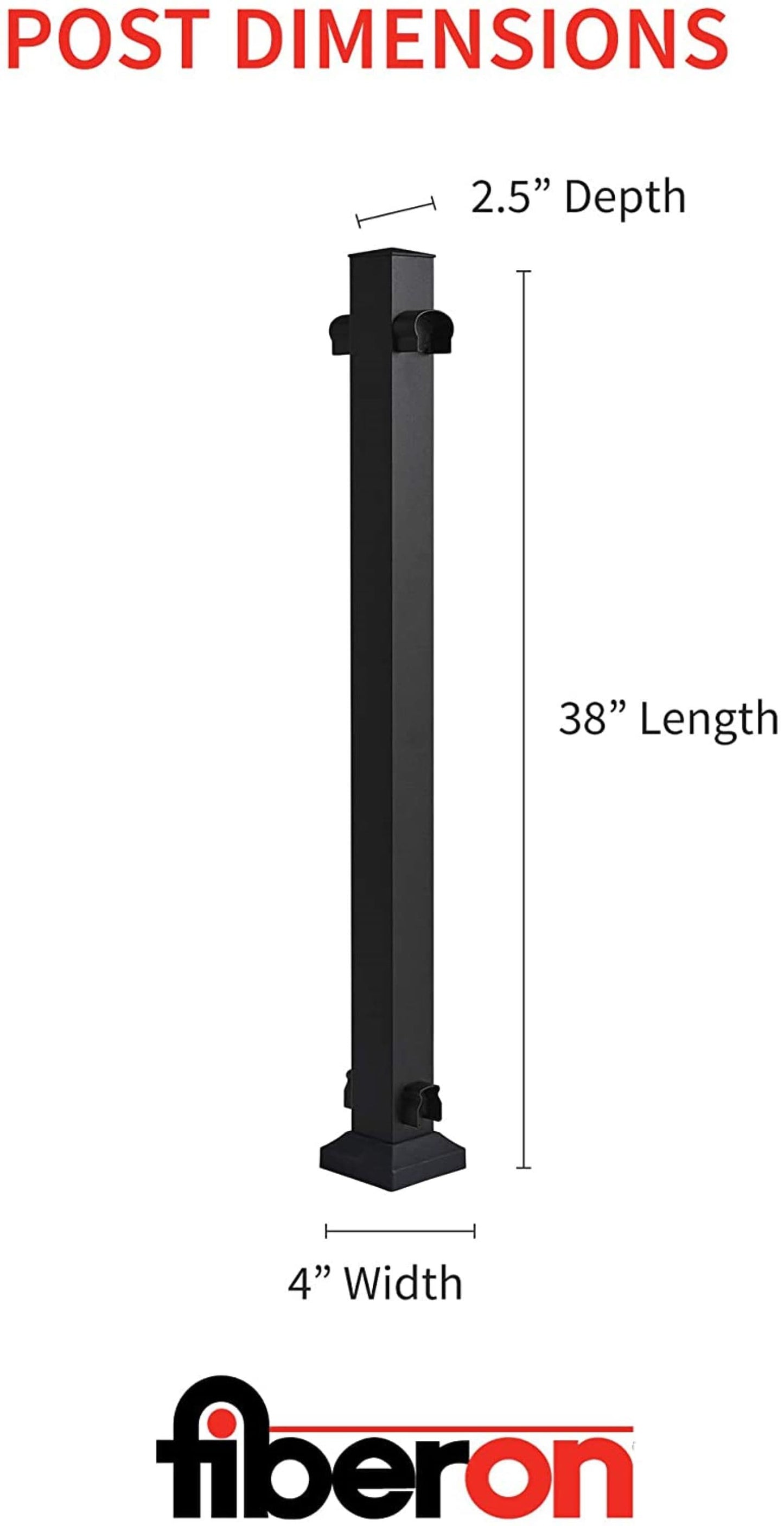 Fiberon CitySide Contemporary Matte Black Aluminum Deck Line Post