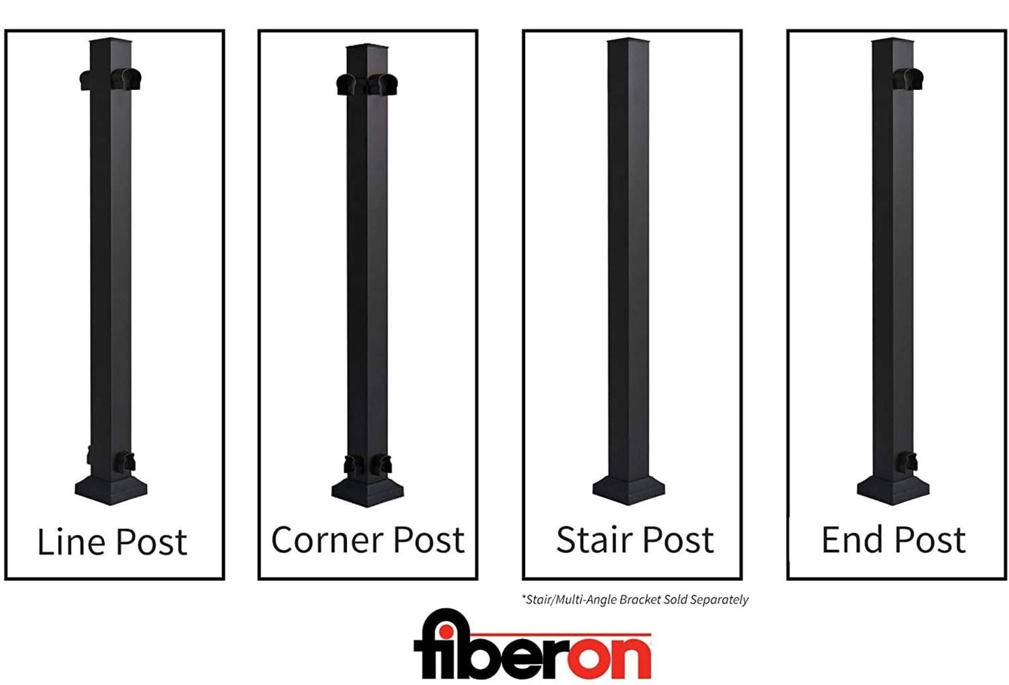 Fiberon CitySide Contemporary Matte Black Aluminum Deck End Post