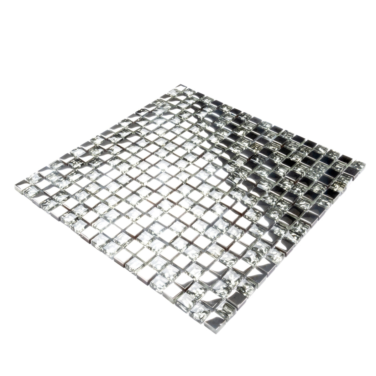 Apollo Tile Elaina Flint Gray 12-in x 12-in Glossy Glass Uniform Squares Floor and Wall Tile (4.75-sq. ft/ Carton)
