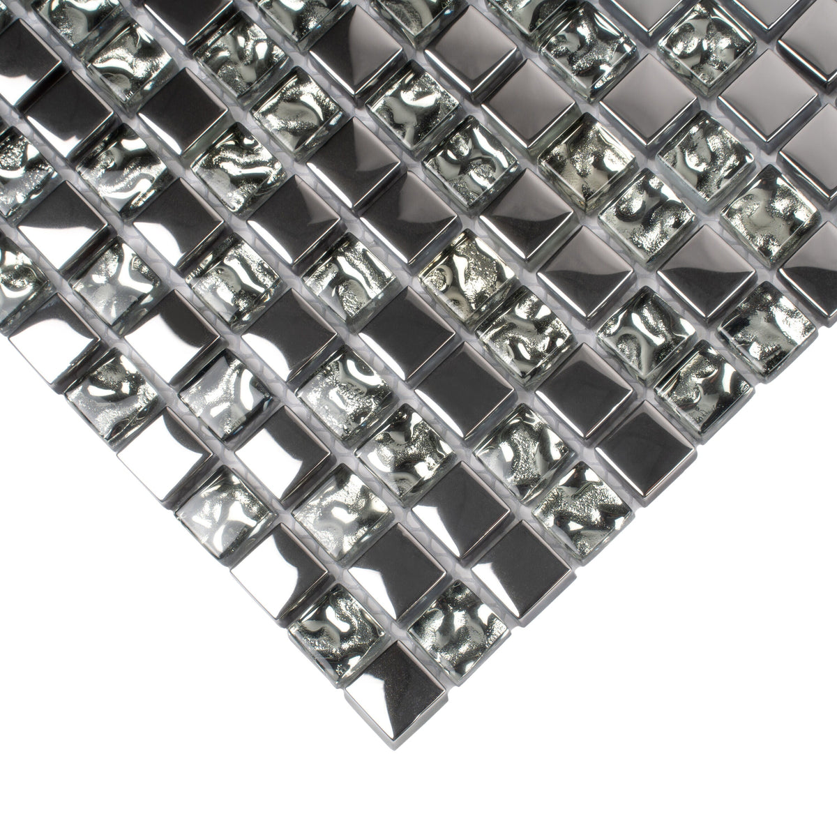 Apollo Tile Elaina Flint Gray 12-in x 12-in Glossy Glass Uniform Squares Floor and Wall Tile (4.75-sq. ft/ Carton)