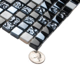Apollo Tile (Sample) Floor and Wall Tile Dark Gray 4-in x 4-in Multi-finish Glass/Metal/Stone Marble Wall Tile