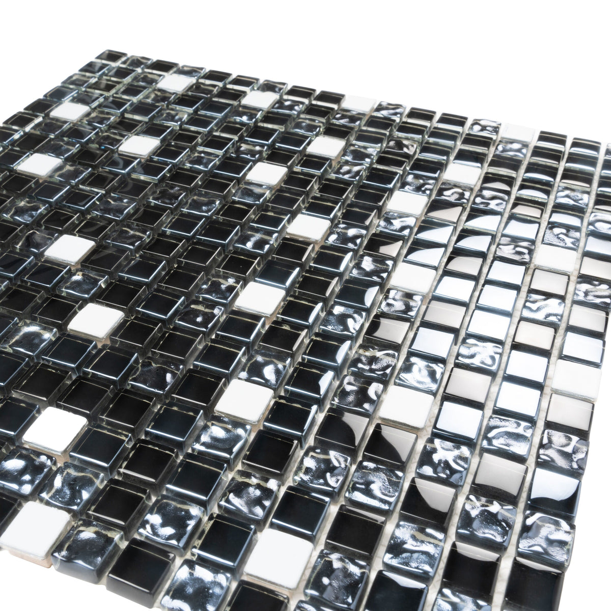 Apollo Tile (Sample) Floor and Wall Tile Dark Gray 4-in x 4-in Multi-finish Glass/Metal/Stone Marble Wall Tile