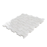 Apollo Tile (Sample) Athens White 4-in x 4-in Polished Marble Basketweave Mosaic Floor and Wall Tile