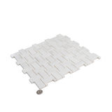 Apollo Tile (Sample) Athens White 4-in x 4-in Polished Marble Basketweave Mosaic Floor and Wall Tile