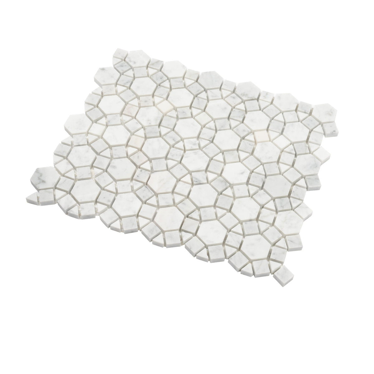 Apollo Tile (Sample) Athens White 4-in x 4-in Polished Marble Mixed Pattern Mosaic Wall Tile