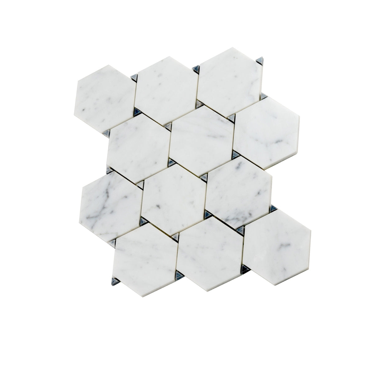 Apollo Tile Athens White and Gray 11-in x 13-in Polished Natural Stone Marble Hexagon Marble Look Floor and Wall Tile (4.73-sq. ft/ Carton)
