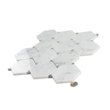 Apollo Tile (Sample) Athens White and Gray 4-in x 4-in Polished Marble Honeycomb Mosaic Floor and Wall Tile