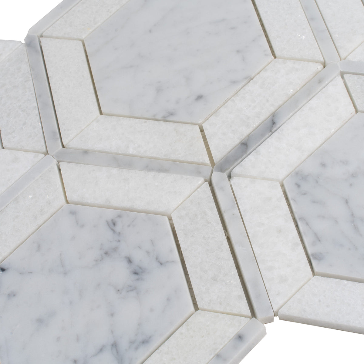 Apollo Tile (Sample) Athens White and Gray 8-in x 8-in Polished Marble Look Floor and Wall Tile