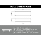 allen + roth Conway (96mm) Center to Center Square Cup Drawer Pull