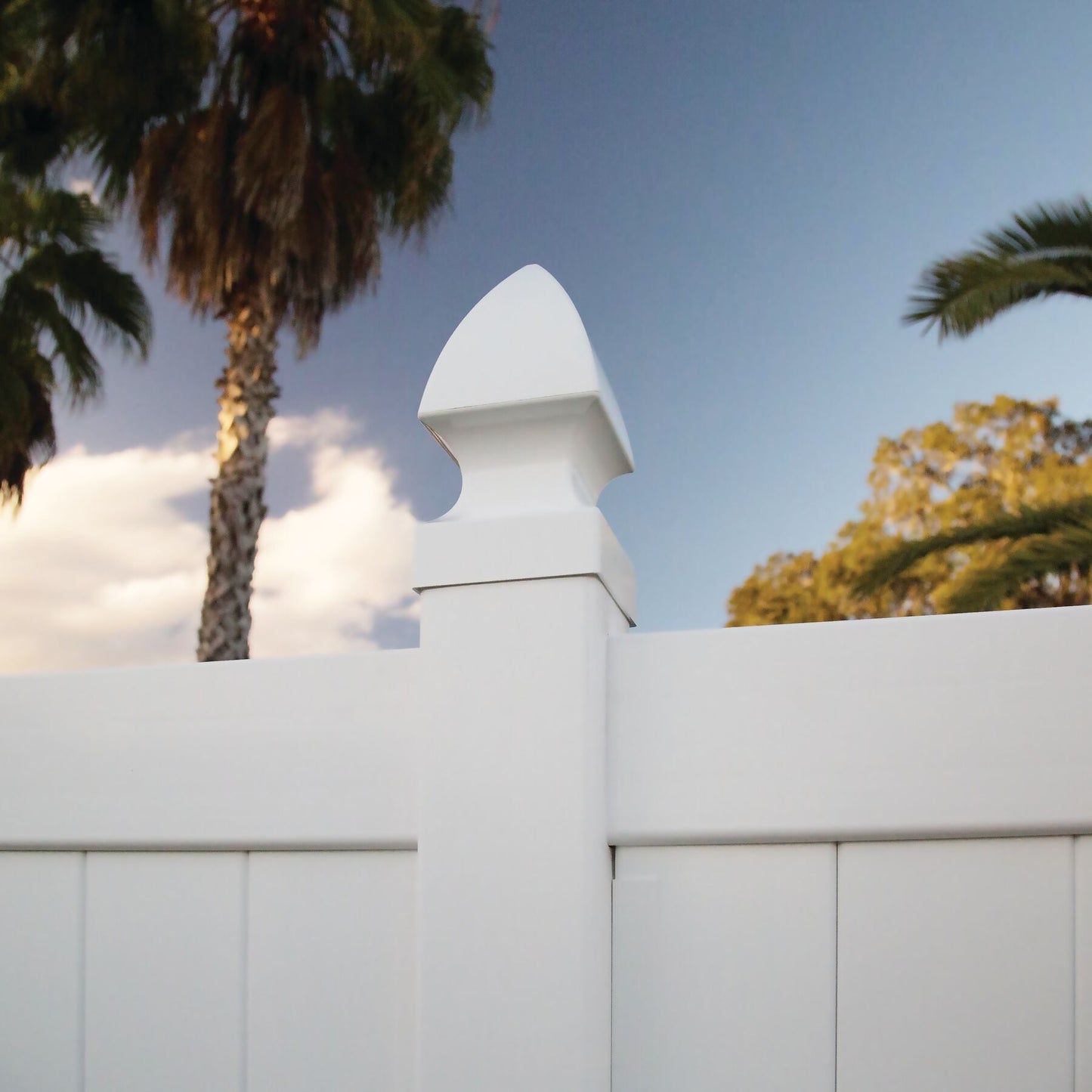 Freedom 5-in W x 5-in L White Vinyl Fence Post Cap- Fits Common Post Measurement: 5-in x 5-in