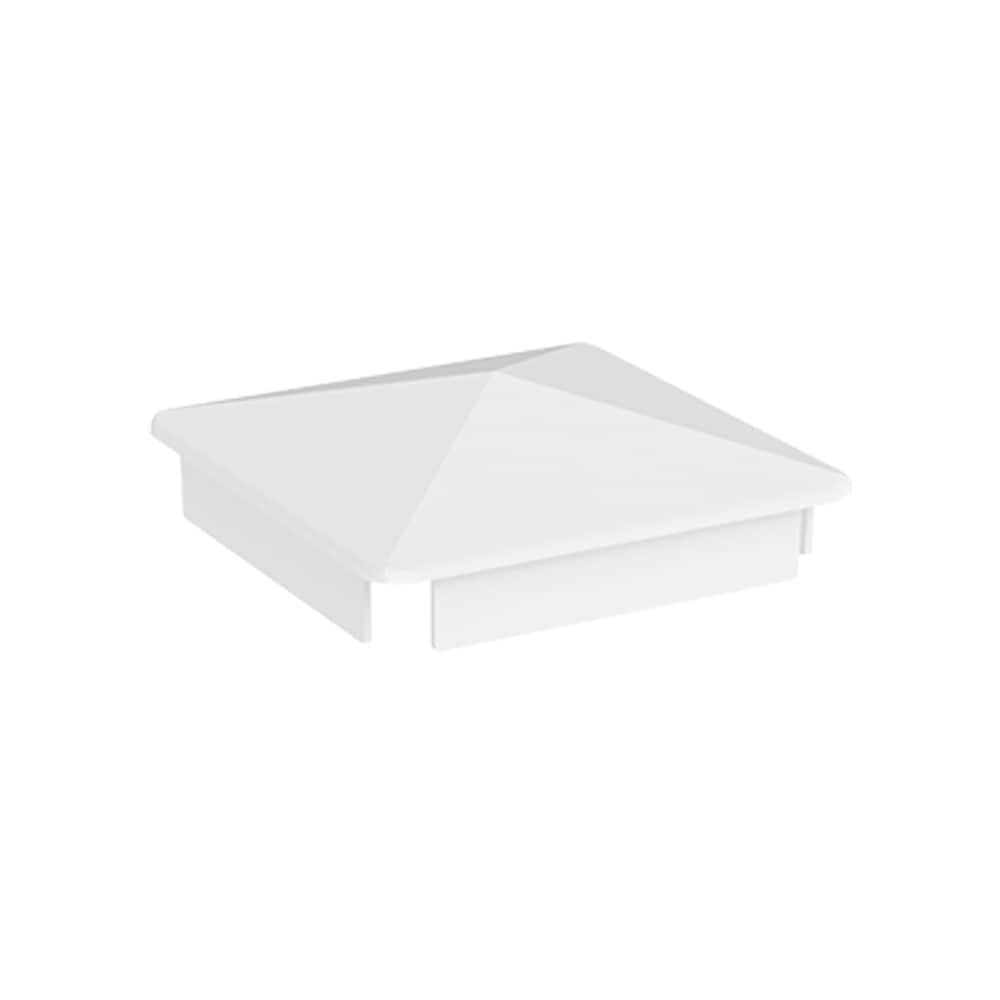 Freedom 5-in W x 5-in L White Vinyl Fence Post Cap- Fits Common Post Measurement: 5-in x 5-in