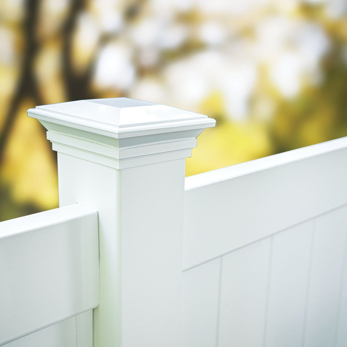Freedom 5-in W x 5-in L White Vinyl Fence Post Cap- Fits Common Post Measurement: 5-in x 5-in