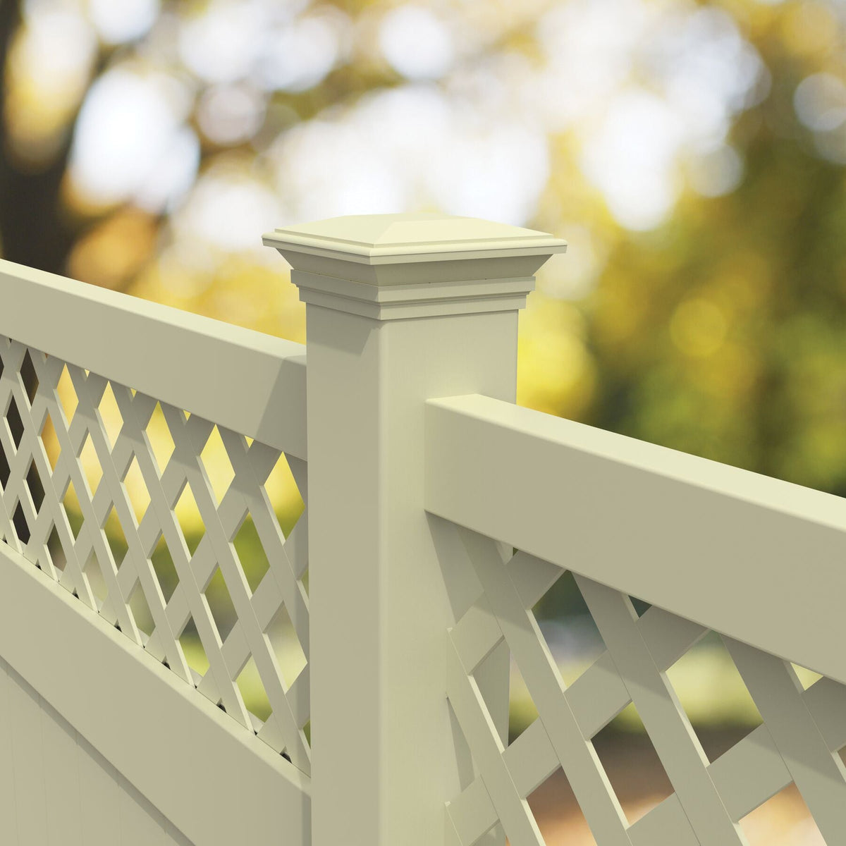 Freedom 5-in W x 5-in L Sand Vinyl Fence Post Cap- Fits Common Post Measurement: 5-in x 5-in